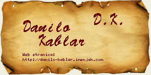 Danilo Kablar vizit kartica